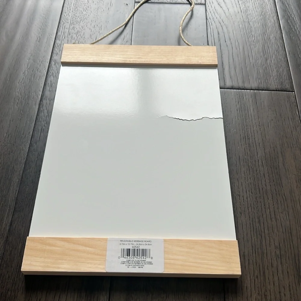 NWT reversible chalk and dry erase message board